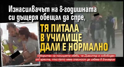 Изнасилвачът на 8-годишната си дъщеря обещал да спре, тя питала в училище дали е нормално