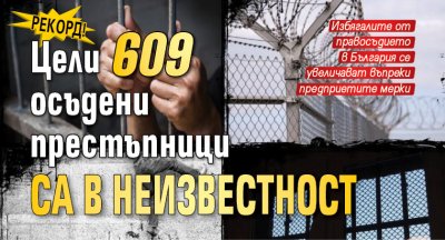 Рекорд! Цели 609 осъдени престъпници са в неизвестност 