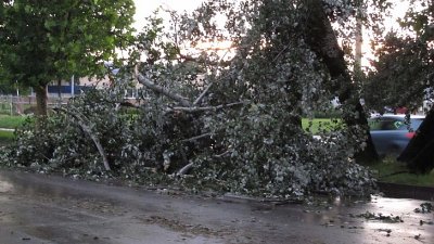 Буря вилня в Хърватия, валя град с големината на юмрук