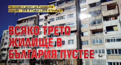 Всяко трето жилище в България пустее