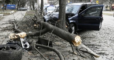 Джип събори две дървета и се спря в трето на булевард в София