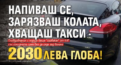 Напиваш се, зарязваш колата, хващаш такси - 2 030 лева глоба!