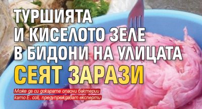 Туршията и киселото зеле в бидони на улицата сеят зарази