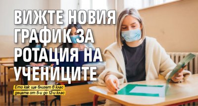 Вижте новия график за ротация на учениците