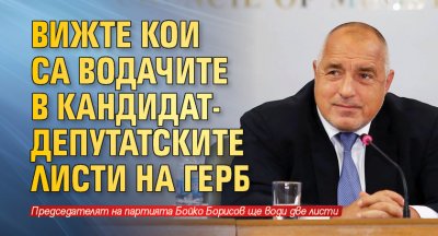 Вижте кои са водачите в кандидатдепутатските листи на ГЕРБ