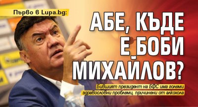 Първо в Lupa.bg: Абе, къде е Боби Михайлов?