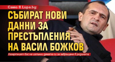 Само в Lupa.bg: Събират нови данни за престъпления на Васил Божков