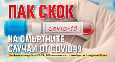 Пак скок на смъртните случаи от COVID-19