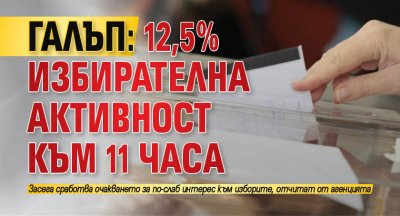 Галъп: 12,5% избирателна активност към 11 часа