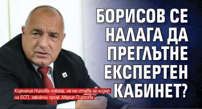 Борисов се налага да преглътне експертен кабинет?