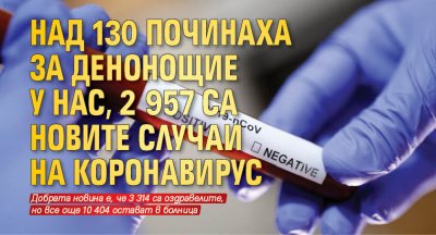 Над 130 починаха за денонощие нас, 2 957 са новите случаи на коронавирус