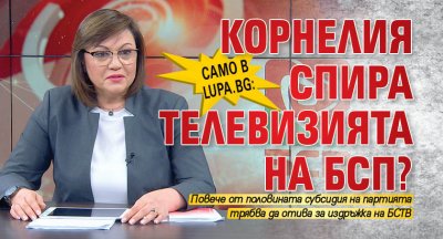Само в Lupa.bg: Корнелия спира телевизията на БСП? 