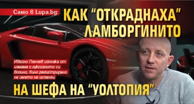 Само в Lupa.bg: Как "откраднаха" ламборгинито на шефа на "Уолтопия"