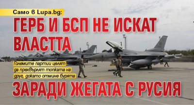 Само в Lupa.bg: ГЕРБ и БСП не искат властта заради жегата с Русия 