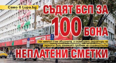 Само в Lupa.bg: Съдят БСП за 100 бона неплатени сметки