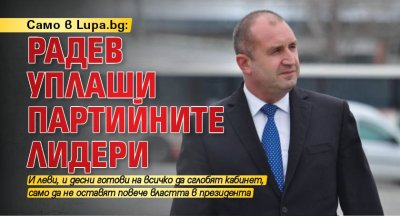 Само в Lupa.bg: Радев уплаши партийните лидери 
