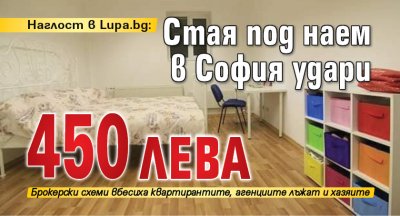 Наглост в Lupa.bg: Стая под наем в София удари 450 лева 