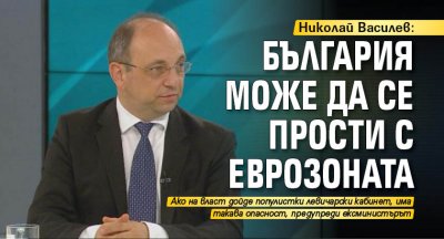 Николай Василев: България може да се прости с Еврозоната