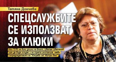 Татяна Дончева: Спецслужбите се използват за клюки