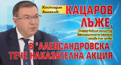 Костадин Ангелов: Кацаров лъже, в "Александровска" тече наказателна акция