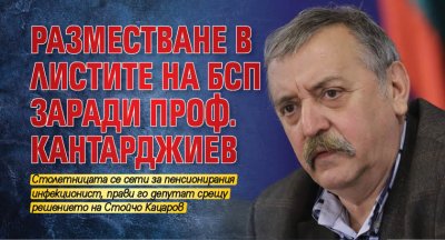Разместване в листите на БСП заради проф. Кантарджиев
