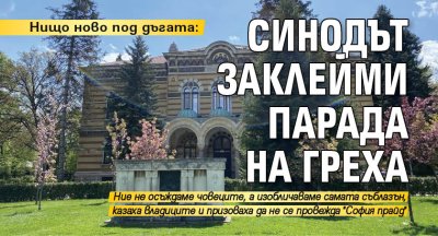 Нищо ново под дъгата: Синодът заклейми парада на греха