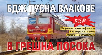 РЕЗИЛ: БДЖ пусна влакове в грешна посока