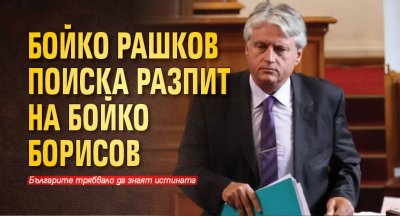 Бойко Рашков поиска разпит на Бойко Борисов