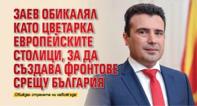 Заев обикалял като цветарка европейските столици, за да създава фронтове срещу България