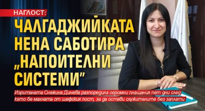 НАГЛОСТ: Чалгаджийката Нена саботира „Напоителни системи”