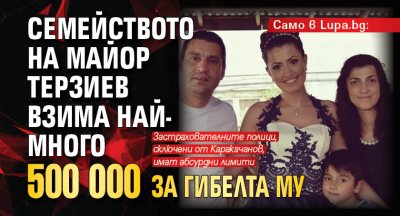 Само в Lupa.bg: Семейството на майор Терзиев взима най-много 500 000 за гибелта му