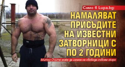 Само в Lupa.bg: Намаляват присъдите на известни затворници с по 2 години