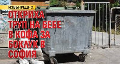 ИЗВЪНРЕДНО: Откриха труп на бебе в кофа за боклук в София