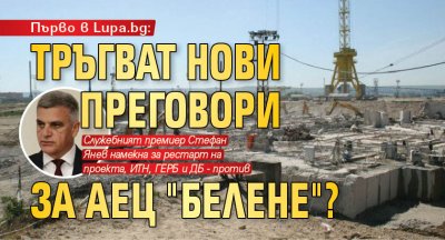Първо в Lupa.bg: Тръгват нови преговори за АЕЦ "Белене"?