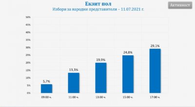 "Галъп": 29,1% избирателна активност към 17 часа