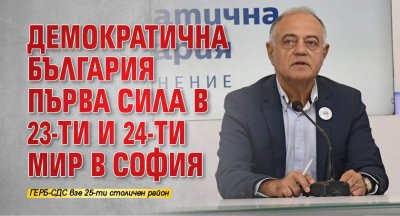 Демократична България първа сила в 23-ти и 24-ти МИР в София