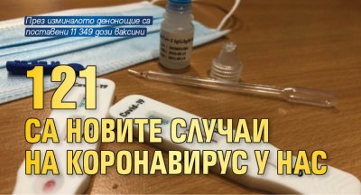 121 са новите случаи на коронавирус у нас