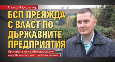 Само в Lupa.bg: БСП преяжда с власт по държавните предприятия