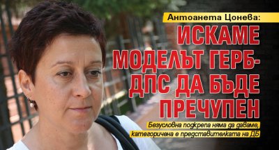 Антоанета Цонева: Искаме моделът ГЕРБ-ДПС да бъде пречупен