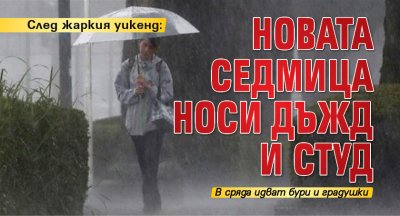 След жаркия уикенд: Новата седмица носи дъжд и студ