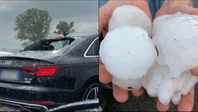 Мощна градушка затвори магистрала в Италия (АПОКАЛИПТИЧНО ВИДЕО)