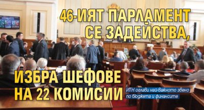 46-ият парламент се задейства, избра шефове на 22 комисии