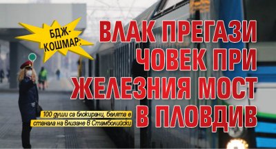 БДЖ-кошмар: Влак прегази човек при Железния мост в Пловдив 
