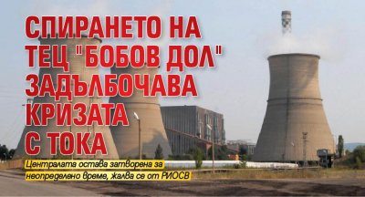 Спирането на ТЕЦ "Бобов дол" задълбочава кризата с тока