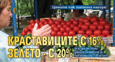 Цените пак литнаха нагоре: Краставиците с 16%, зелето - с 20%