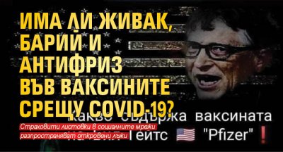 Има ли живак, барий и антифриз във ваксините срещу COVID-19?
