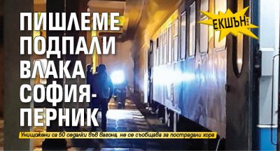 ЕКШЪН: Пишлеме подпали влака София-Перник