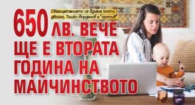 650 лв. вече ще е втората година на майчинството