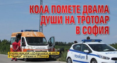 Кола помете двама души на тротоар в София