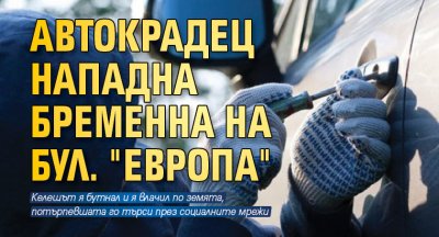 Автокрадец нападна бременна на бул. "Европа" 